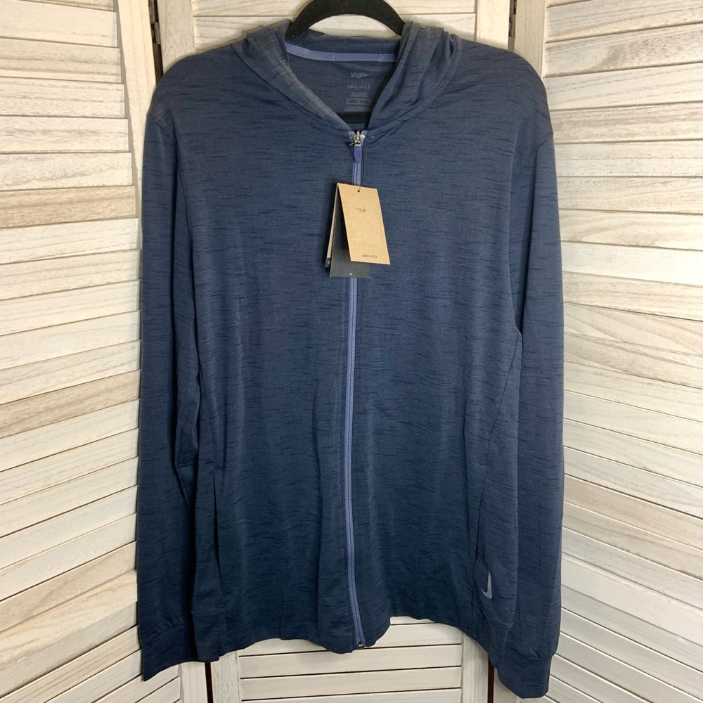 Nike Yoga Men’s Navy Blue Lightweight Zip Up Jacket Medium New - Picture 3 of 12